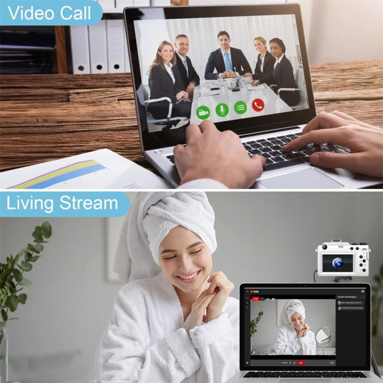 3-Inch Display Digital Camera Dual Front And Rear Cameras 48MP, 18x Digital Zoom 4K HD Camcorder, White, Black 3-Inch Display Digital Camera Dual Front And Rear Cameras 48MP, 18x Digital Zoom 4K HD Camcorder, White, Black